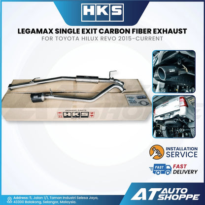 HKS Legamax Single Exit Carbon Fiber Muffler Exhaust for Toyota Hilux Revo (2015-Current)