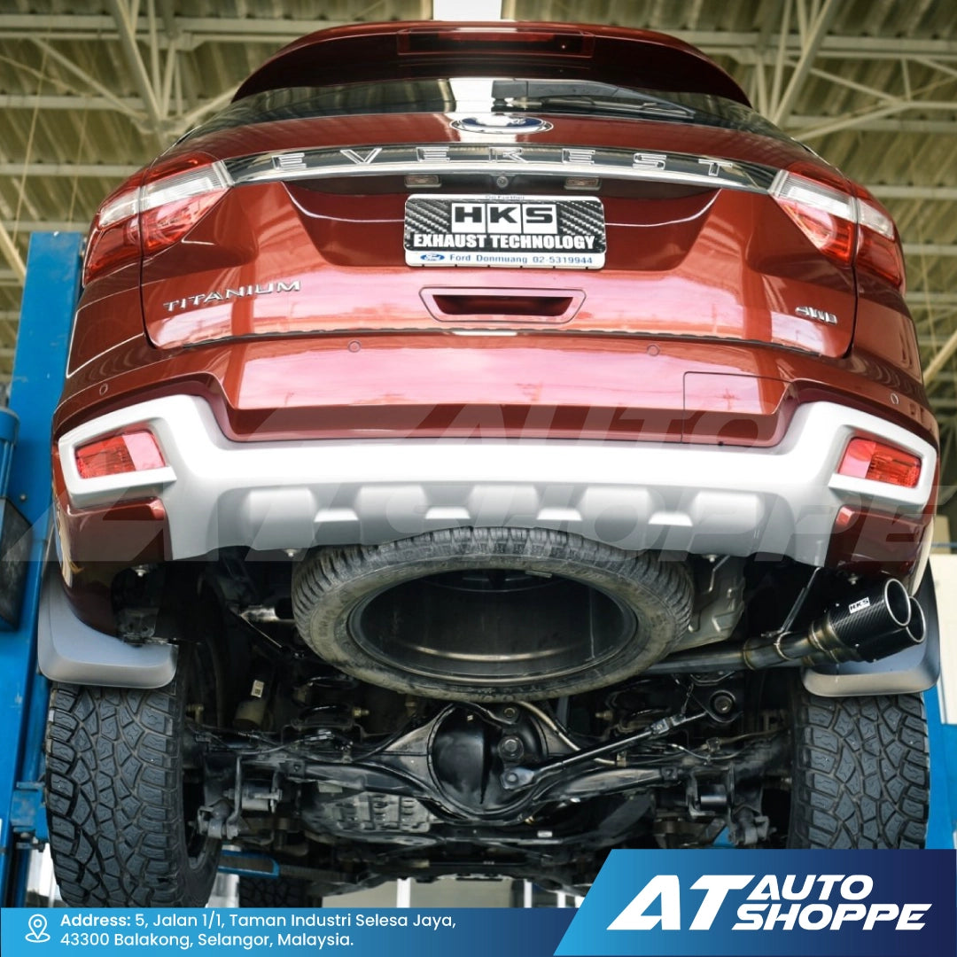 HKS Legamax Twin Side Exit Carbon Fiber Muffler Exhaust for Ford Everest 2.0 Bi-Turbo (2015-2022)