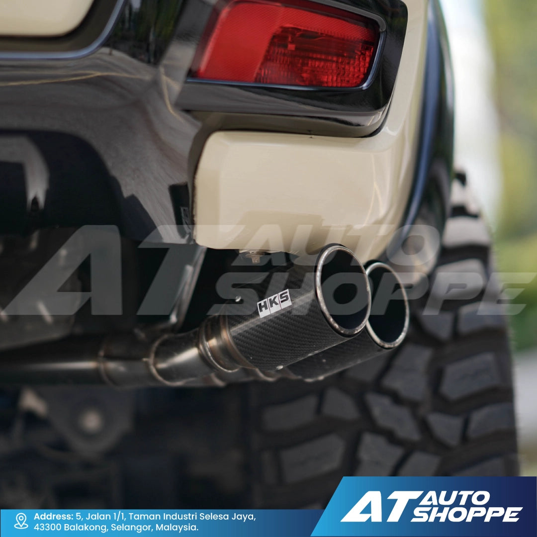 HKS Legamax Twin Side Exit Carbon Fiber Muffler Exhaust for Ford Everest 2.0 Bi-Turbo (2015-2022)