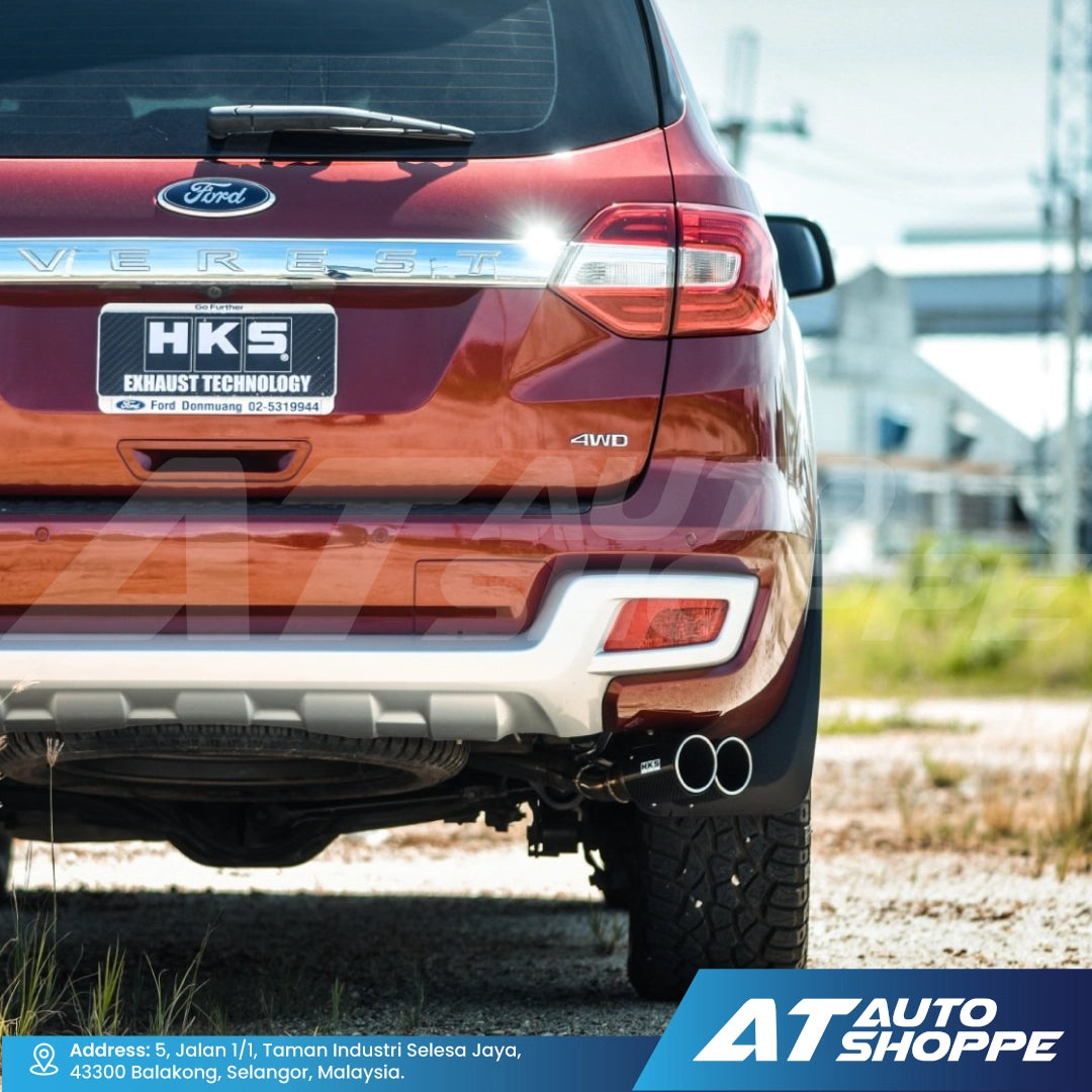 HKS Legamax Twin Side Exit Carbon Fiber Muffler Exhaust for Ford Everest 2.0 Bi-Turbo (2015-2022)