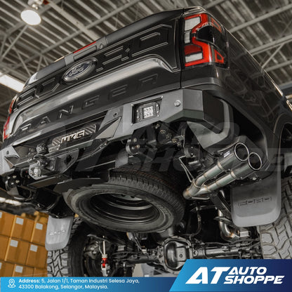 HKS Legamax Twin Side Exit Carbon Fiber Muffler Exhaust for Ford Ranger Next Gen 2023