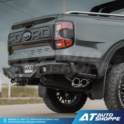 HKS Legamax Twin Side Exit Carbon Fiber Muffler Exhaust for Ford Ranger Next Gen 2023