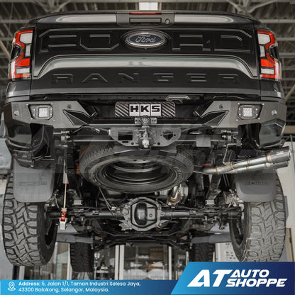 HKS Legamax Twin Side Exit Carbon Fiber Muffler Exhaust for Ford Ranger Next Gen 2023