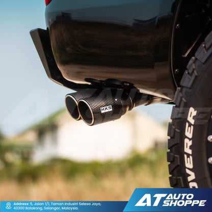 HKS Legamax Twin Side Exit Carbon Fiber Muffler Exhaust for Ford Ranger T8 Bi-Turbo (2019-2022)