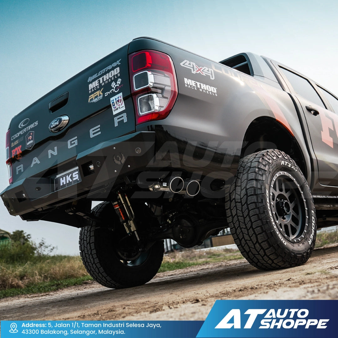 HKS Legamax Twin Side Exit Carbon Fiber Muffler Exhaust for Ford Ranger T8 Bi-Turbo (2019-2022)