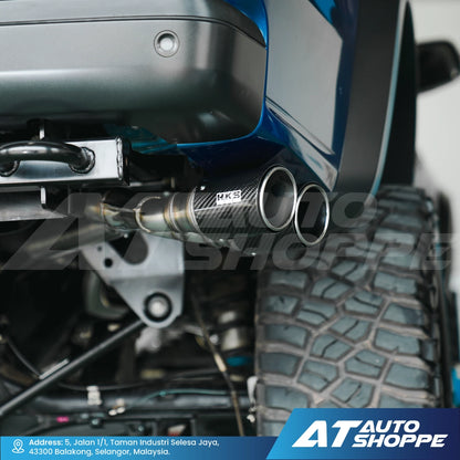 HKS Legamax Twin Side Exit Carbon Fiber Muffler Exhaust for Ford Raptor 2.0 Bi-Turbo (2018-2022)