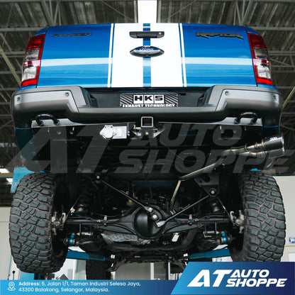HKS Legamax Twin Side Exit Carbon Fiber Muffler Exhaust for Ford Raptor 2.0 Bi-Turbo (2018-2022)