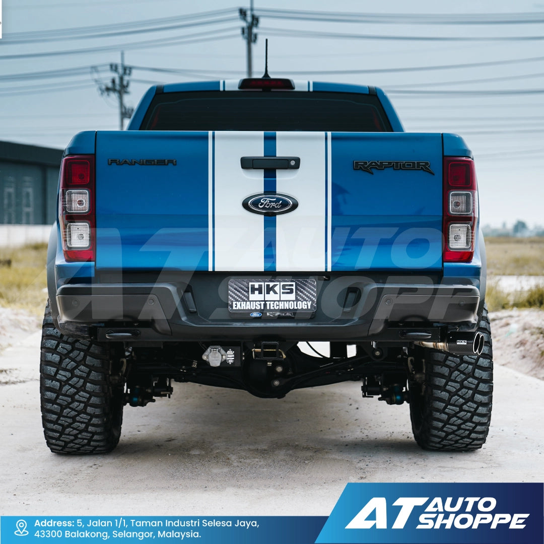 HKS Legamax Twin Side Exit Carbon Fiber Muffler Exhaust for Ford Raptor 2.0 Bi-Turbo (2018-2022)