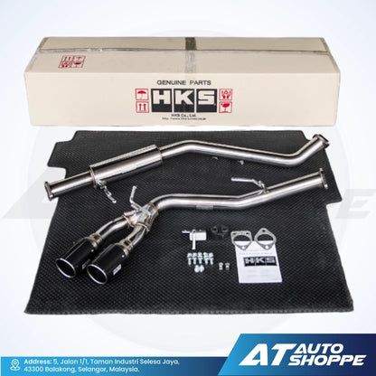 HKS Legamax Twin Side Exit Carbon Fiber Muffler Exhaust for Mitsubishi Triton MQ MR (2015-Current)