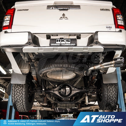 HKS Legamax Twin Side Exit Carbon Fiber Muffler Exhaust for Mitsubishi Triton MQ MR (2015-Current)