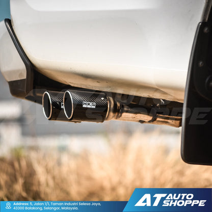 HKS Legamax Twin Side Exit Carbon Fiber Muffler Exhaust for Mitsubishi Triton MQ MR (2015-Current)