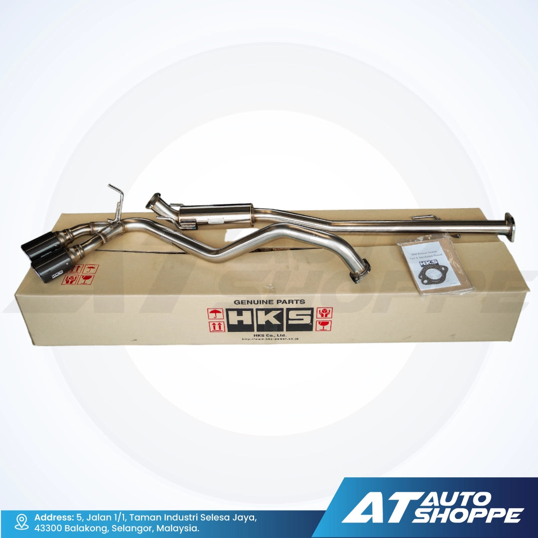 HKS Legamax Twin Side Exit Carbon Fiber Muffler Exhaust for Toyota Hilux Revo (2015+)