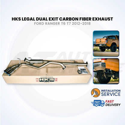 HKS Legamax Twin Side Exit Titanium Muffler Exhaust for Ford Ranger T6 T7 2012-2018