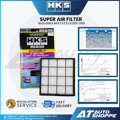 HKS Super Filter for ISUZU DMAX MUX 1.9 2.5 3.0 2012-2025