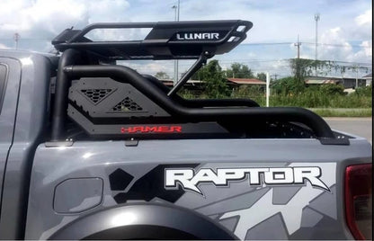 Hamer 4x4 HR1801 Titanium Series Sport Roll Bar with Lunar Series 1.5m Roof Rack