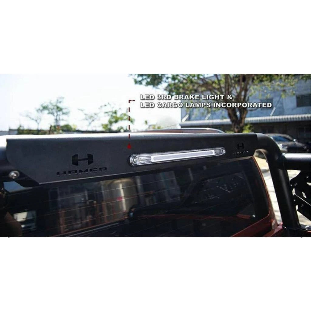 Hamer 4x4 HR1801 Titanium Series Sport Roll Bar with Lunar Series 1.5m Roof Rack