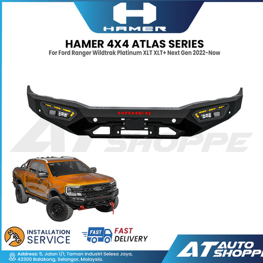 Hamer 4X4 Atlas Series Front Steel Bumper For Ford Ranger Next Gen (2022+)