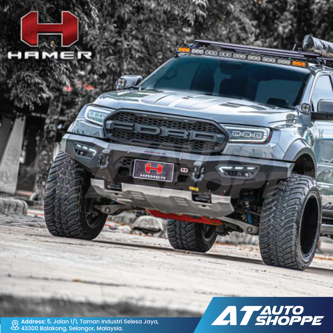 Hamer 4X4 Atlas Series Front Steel Bumper With LED DRL For Ford Raptor (2018-Current)