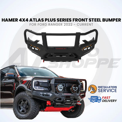 Hamer 4X4 Atlas Plus Series Front Steel Bumper For Ford Ranger Next Gen (2022-Current)