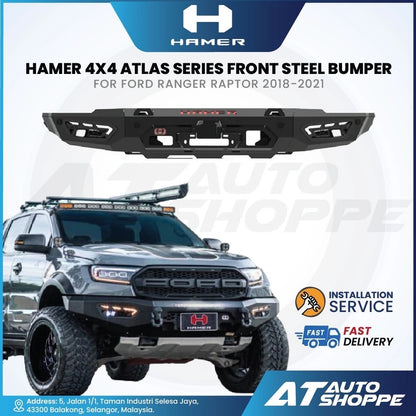 Hamer 4X4 Atlas Series Front Steel Bumper With LED DRL For Ford Raptor (2018-Current)