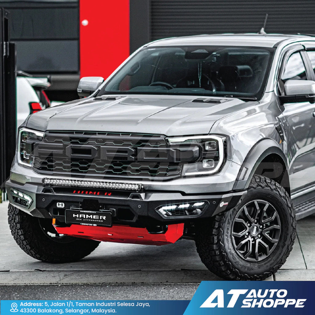 Hamer 4X4 Atlas Series Front Steel Bumper With LED DRL For Ford Raptor (2018-Current)