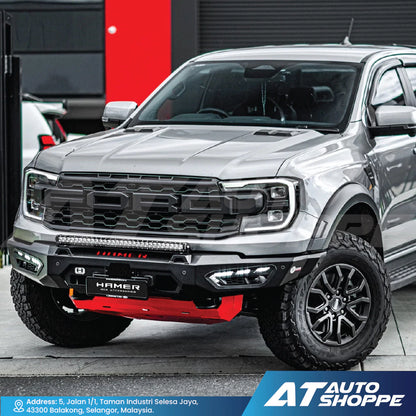 Hamer 4X4 Atlas Series Front Steel Bumper With LED DRL For Ford Raptor (2018-Current)