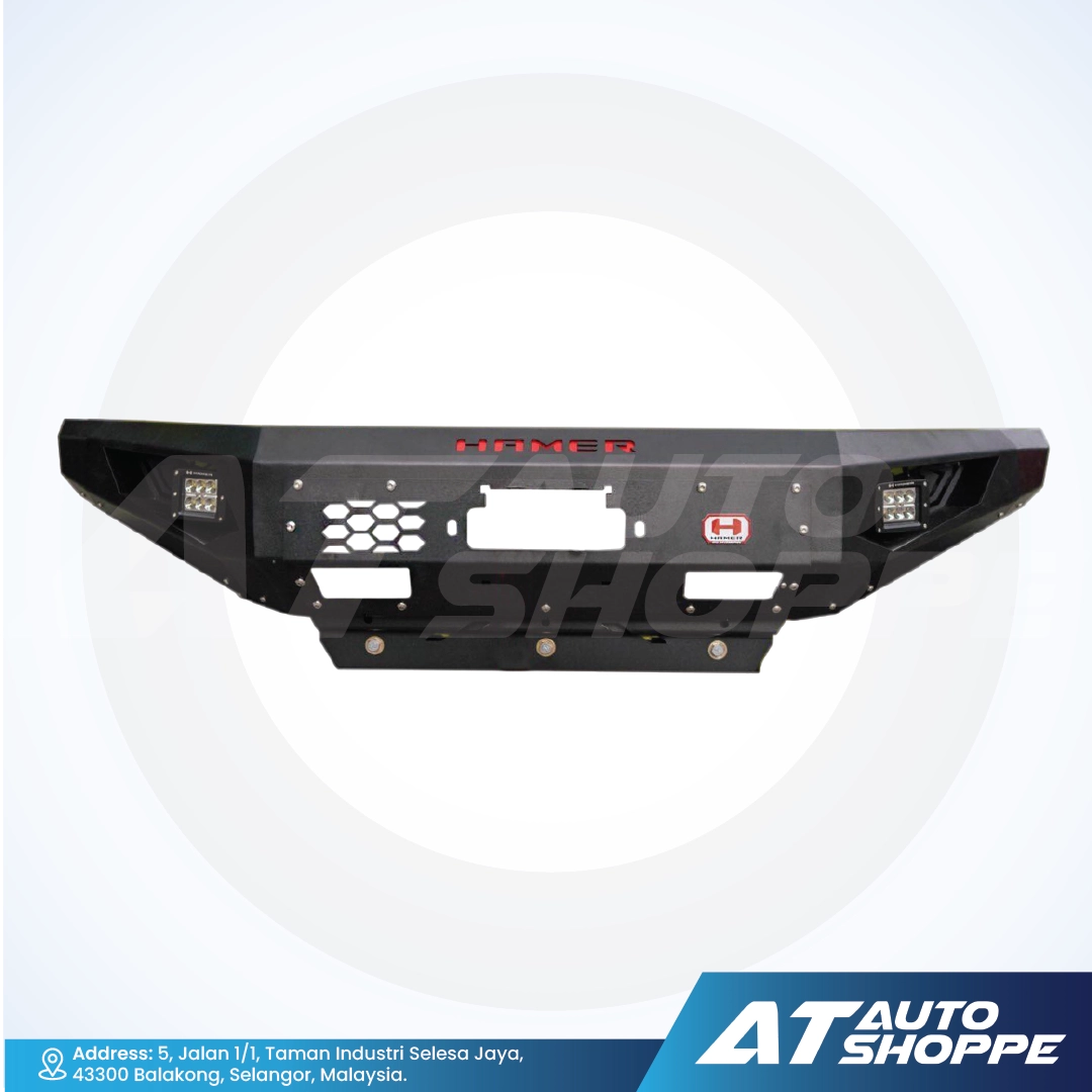 Car bumper with brand logo on a white background