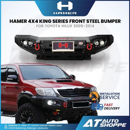 Hamer 4X4 King Series Front Steel Bumper With 4 LED DRL (Old Gen)