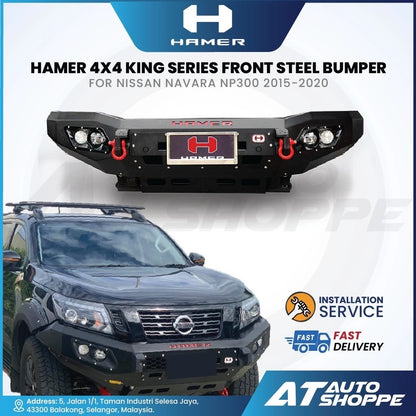 Hamer 4X4 King Series Front Steel Bumper With 4 LED DRL (Old Gen)