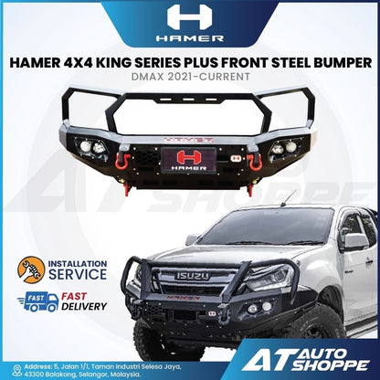 Hamer 4X4 King Series Plus Front Steel Bumper With 4 LED DRL