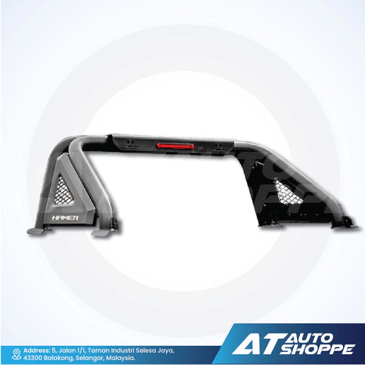 Car roof rack with 'Hamer' branding on a white background, featuring 'AT Auto Shoppe' logo.