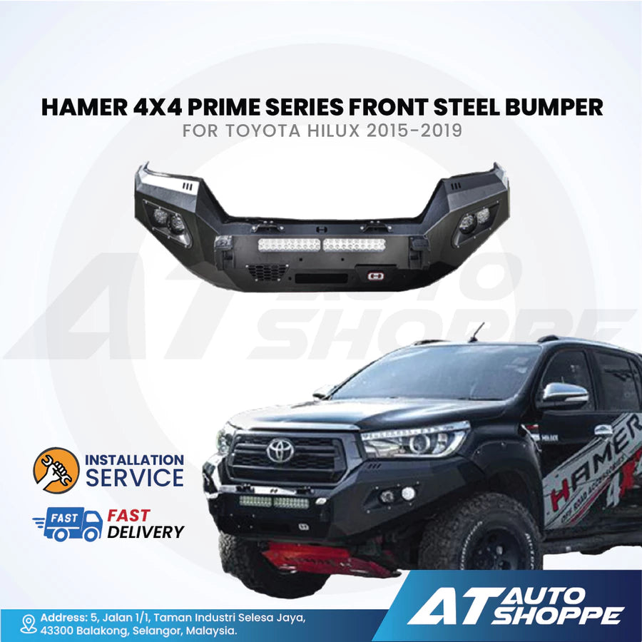 Hamer 4X4 Prime Series Front Steel Bumper with LED DRL
