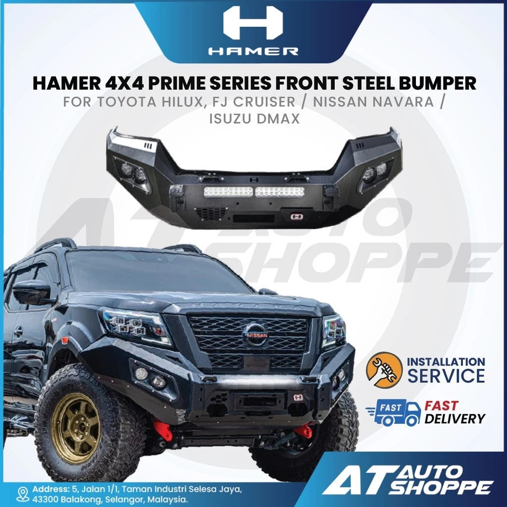 Hamer 4X4 Prime Series Front Steel Bumper with LED DRL