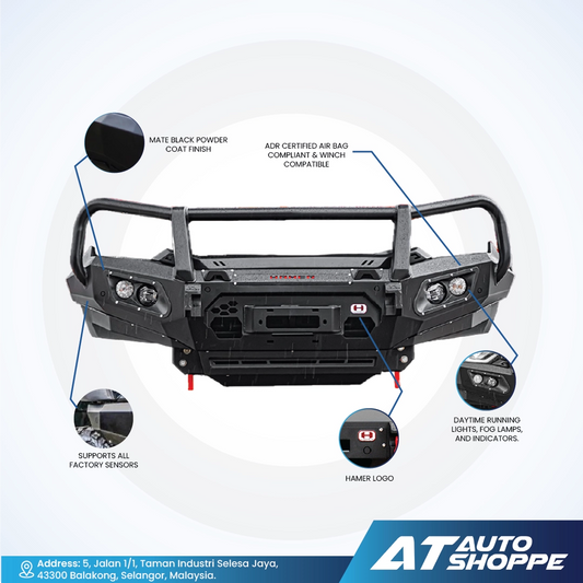 Hamer 4X4 Prime Series Plus Front Bumper For Isuzu D-Max (2021-Current)