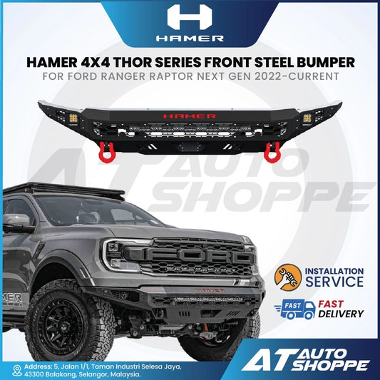 Hamer 4X4 THOR Series Front Steel Bumper With LED DRL For Raptor Next Gen (2022-Current)