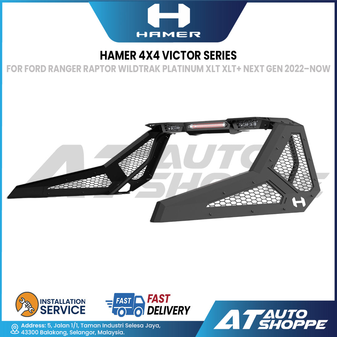 Hamer 4X4 Victor Series Sport Roll Bar For Ford Ranger Next Gen 2023 T9 XL / XLT / XLT+ Wiltrak Raptor