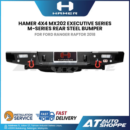 Hamer 4X4 MX202 Executive Series M-Series Rear Steel Bumper For Ford Ranger Raptor 2018