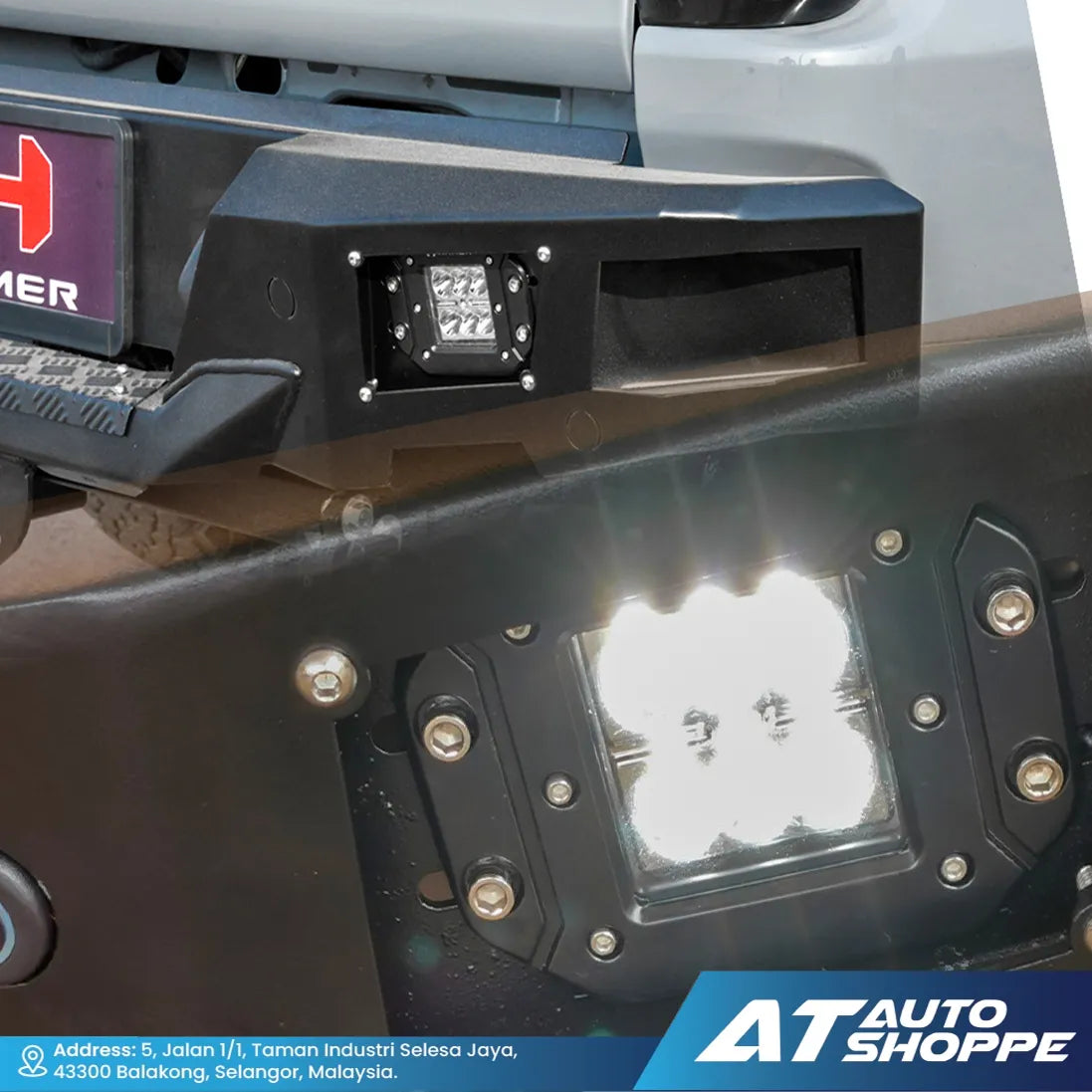 Hamer 4X4 MX204 Nova Sport Series Rear Steel Bumper For Toyota Hilux & Ford Ranger
