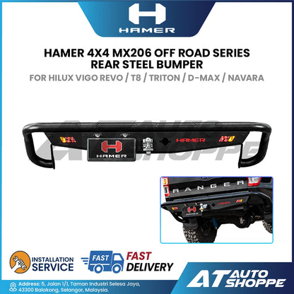 Hamer 4X4 MX206 Off Road Series Rear Steel Bumper For Hilux Vigo Revo T8 Triton D-Max Navara NP300