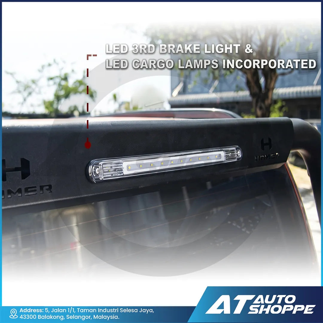 Hamer 4X4 HR1801 Titanium Series Sport Roll Bar with Lunar Series 1.5m Roof Rack