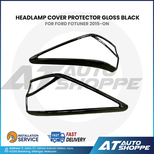 Headlamp Cover Guard Gloss Black For Toyota Fortuner 2015-On