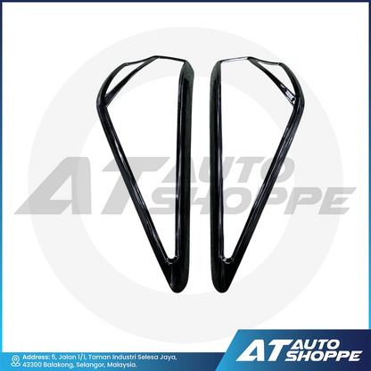 Headlamp Cover Guard Gloss Black For Toyota Fortuner 2015-On