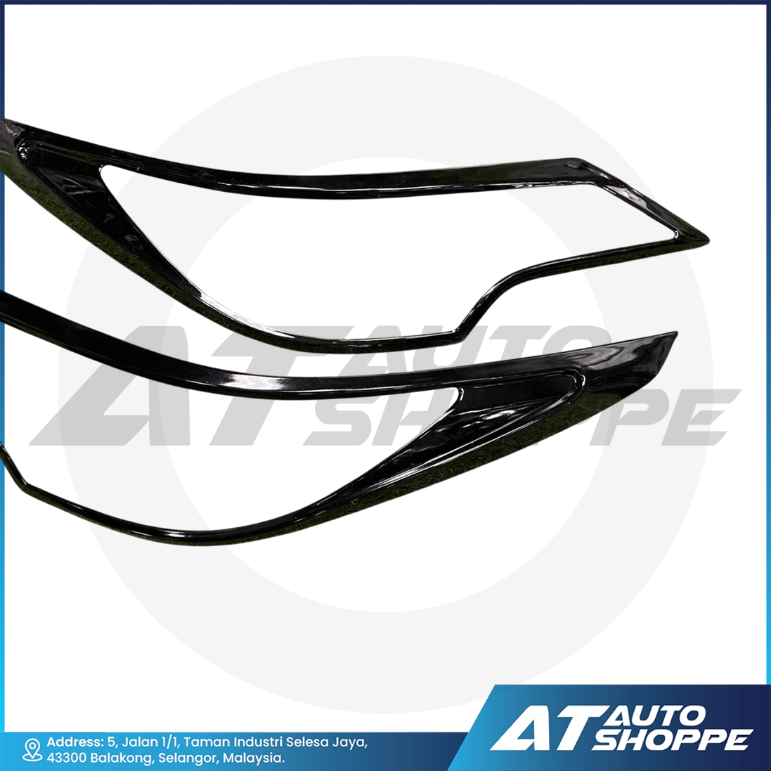 Headlamp Cover Guard Gloss Black For Toyota Fortuner 2015-On