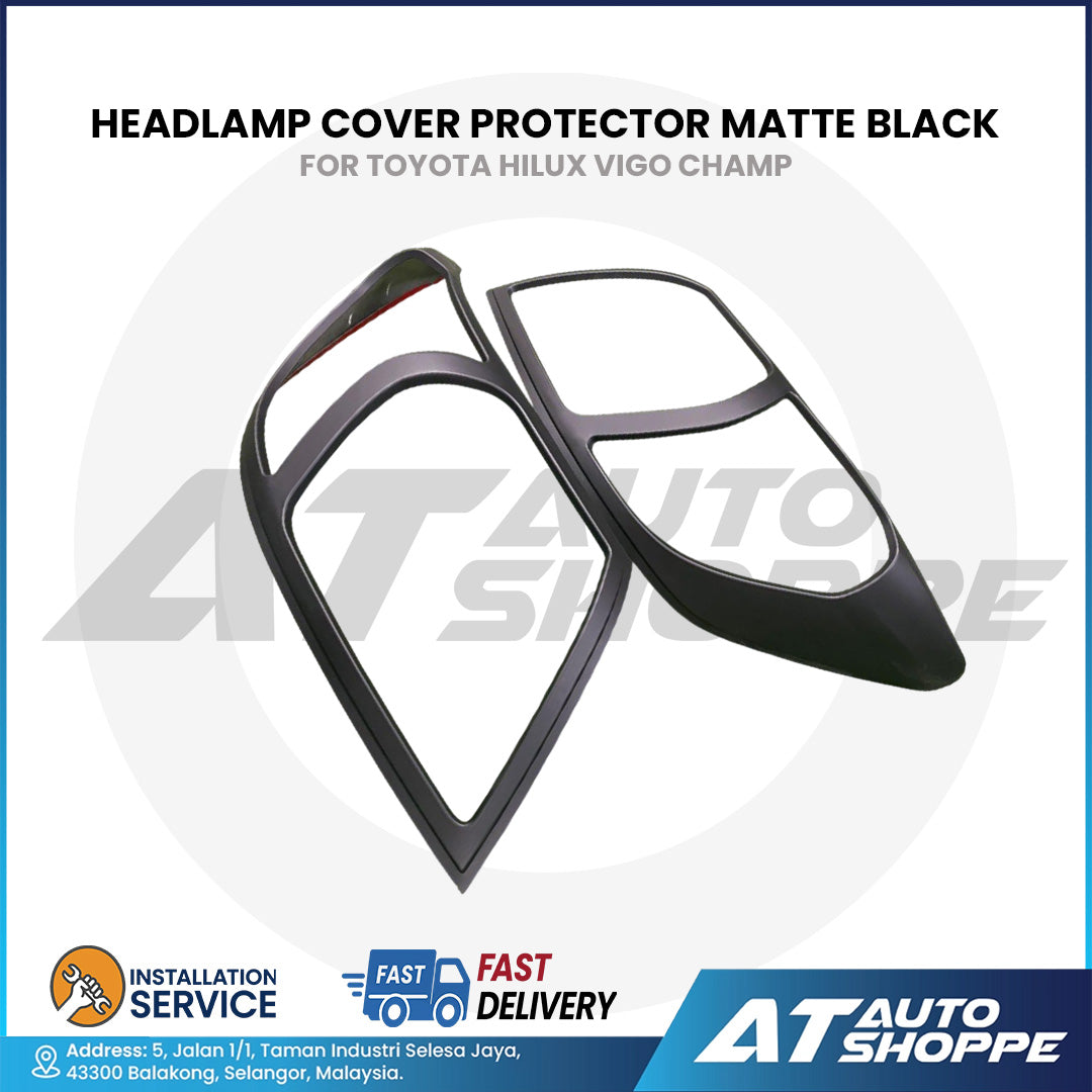 Headlamp Cover Guard Matte Black For Toyota Hilux Vigo Champ