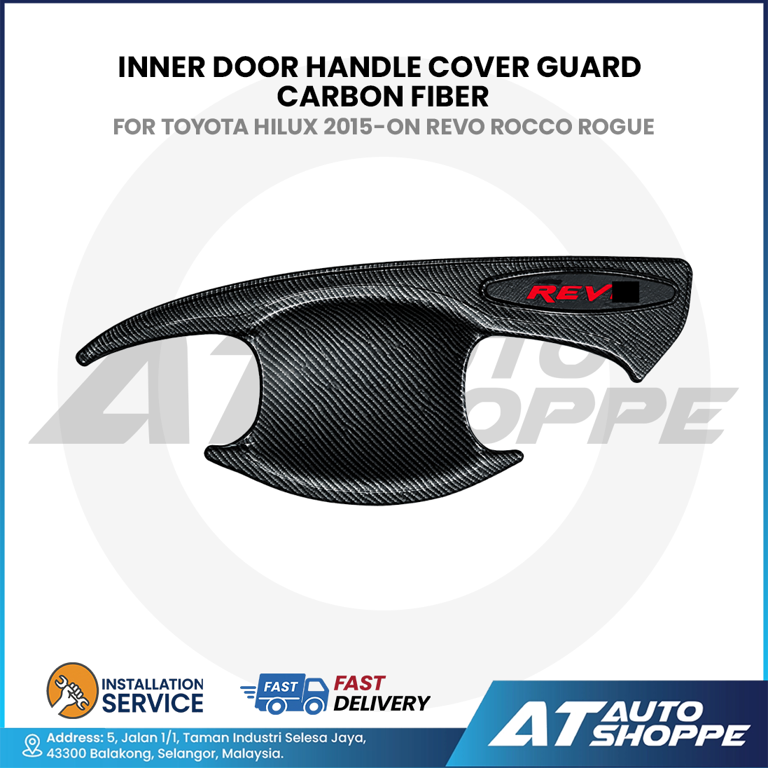 Inner Door Handle Cover Guard Carbon Fiber For Toyota Hilux 2015-On Revo Rocco Rogue