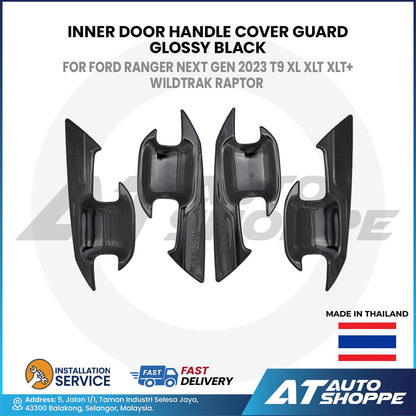 Inner Door Handle Cover Guard Glossy Black For Ford Ranger Next Gen 2023 T9 (Made in Thailand)
