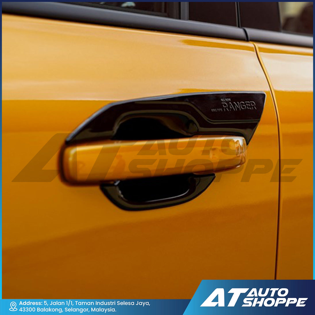 Inner Door Handle Cover Guard Glossy Black For Ford Ranger Next Gen 2023 T9 (Made in Thailand)