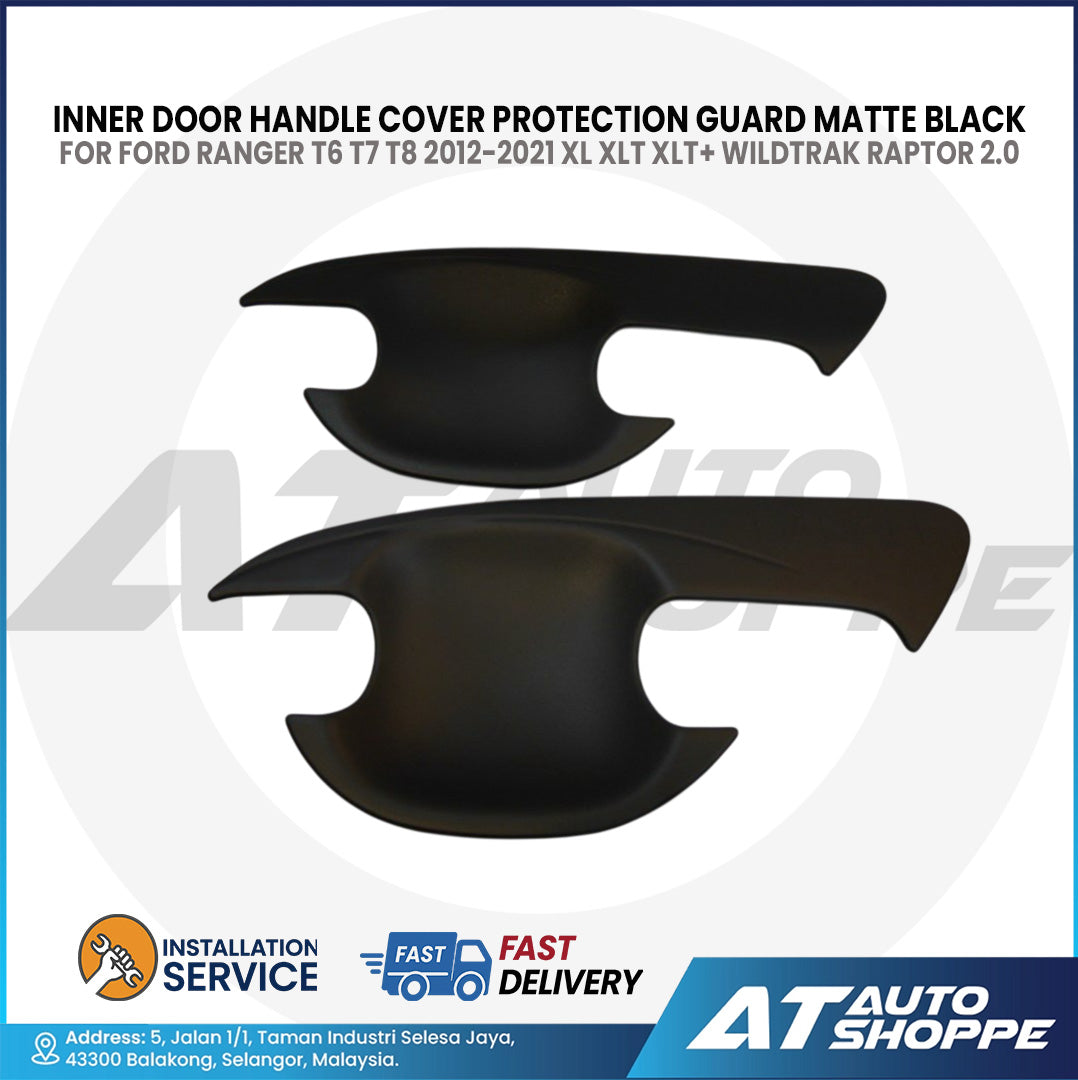 Inner Door Handle Cover Guard Matte Black For Ford Ranger T6 T7 T8 2012-2021