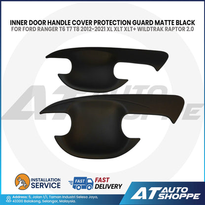 Inner Door Handle Cover Guard Matte Black For Ford Ranger T6 T7 T8 2012-2021