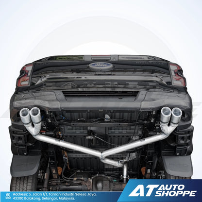 JTC Titanium Exhaust Muffler Dual Exit Titanium Tip for Ford Ranger Next Gen (2022-Current)